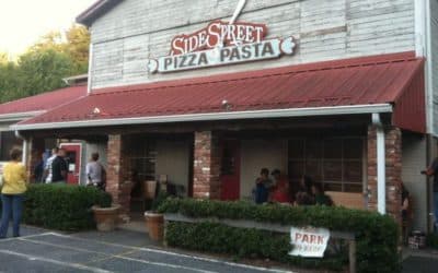 Side Street Pizza & Pasta storefront in downtown Tryon