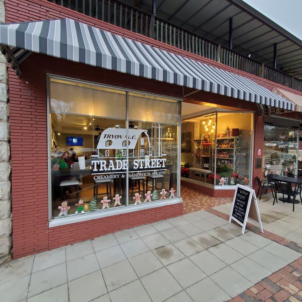 Trade Street Diner and ice cream shop storefront
